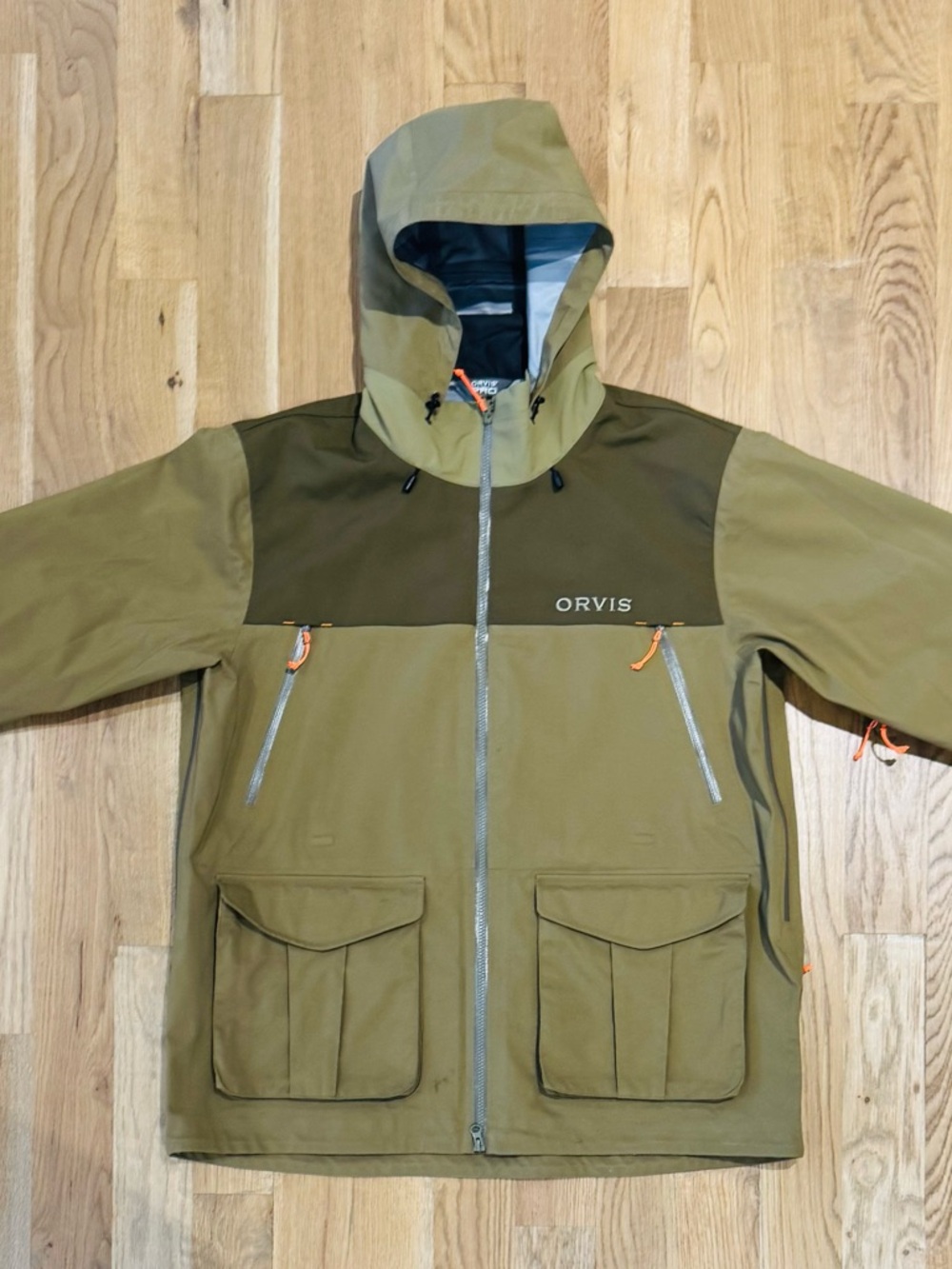 Orvis PRO Wading Jacket XL Olive Waterproof Fly Fishing Shell Like New